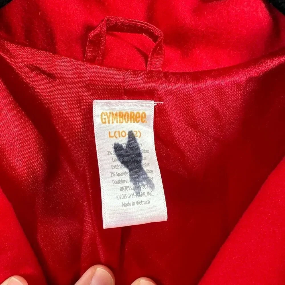 Gymboree red wool blend long waist pea coat girls size large 10-12